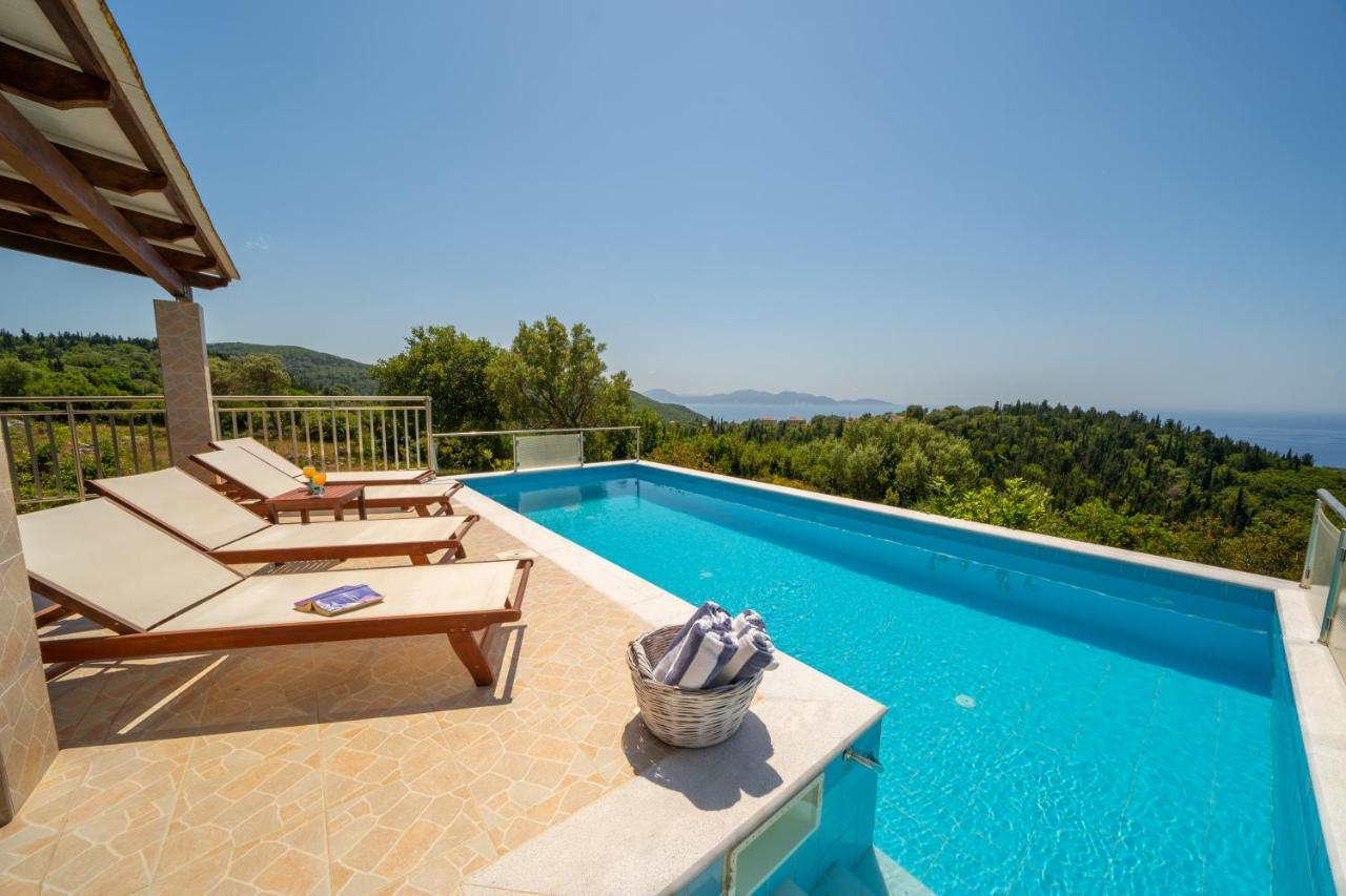 Stone Villa Eriphyle ,Private Witn Sunset View Fiskardo Exteriér fotografie